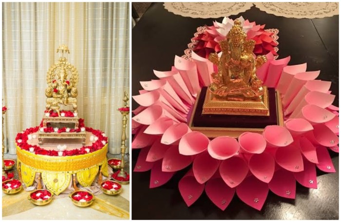 How to make lotus for ganpati decoration