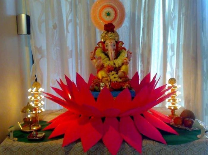 How to make lotus for ganpati decoration