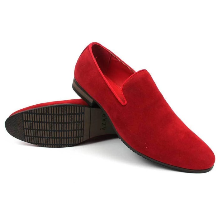 Mens red slip on dress shoes