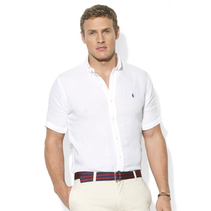 Men's short sleeve white dress shirt