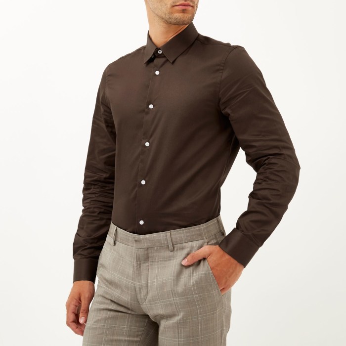 Mens brown dress shirt