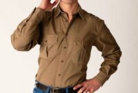 Khaki mens dress shirt