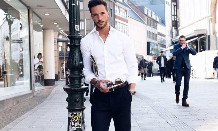 Mens white dress shirt outfit