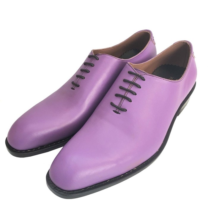 Purple and black men's dress shoes